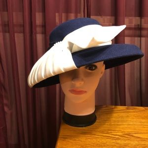 Vintage Blue and White Hat